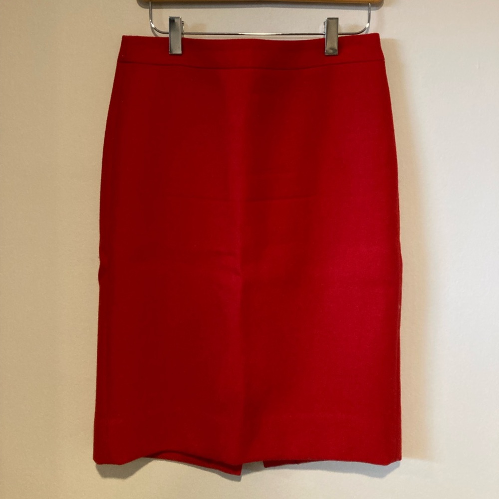 J.Crew No. 2 Pencil red wool pencil skirt